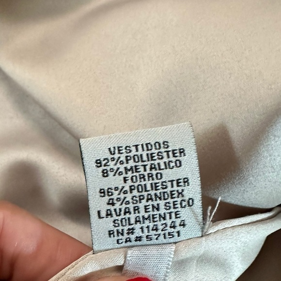 Eliza J Black White Gold Striped A-Line Jewel Dress Size 2P - Picture 17 of 17